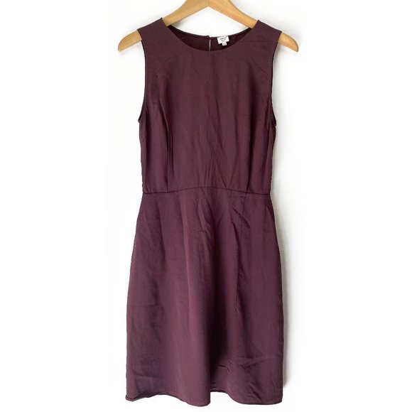 ARITZIA WILFRED PURPLE SILK DRESS WITH OPEN BACK - Picture 1 of 6